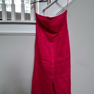 Reformation Fuchsia Button-Down Dress
